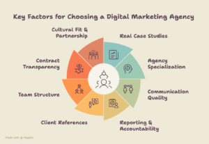 Digital marketing agency choosing Steps